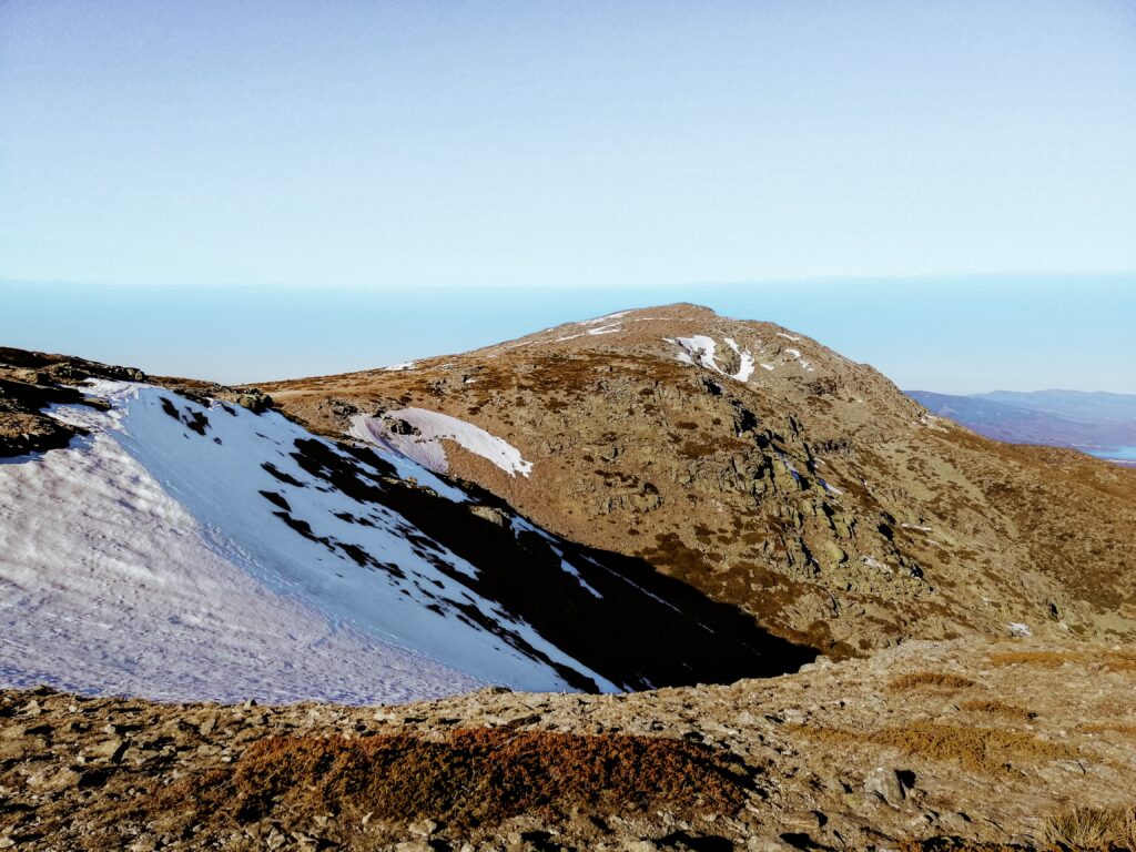 mesmerizing view penalara mountain spain covered snow sunny day