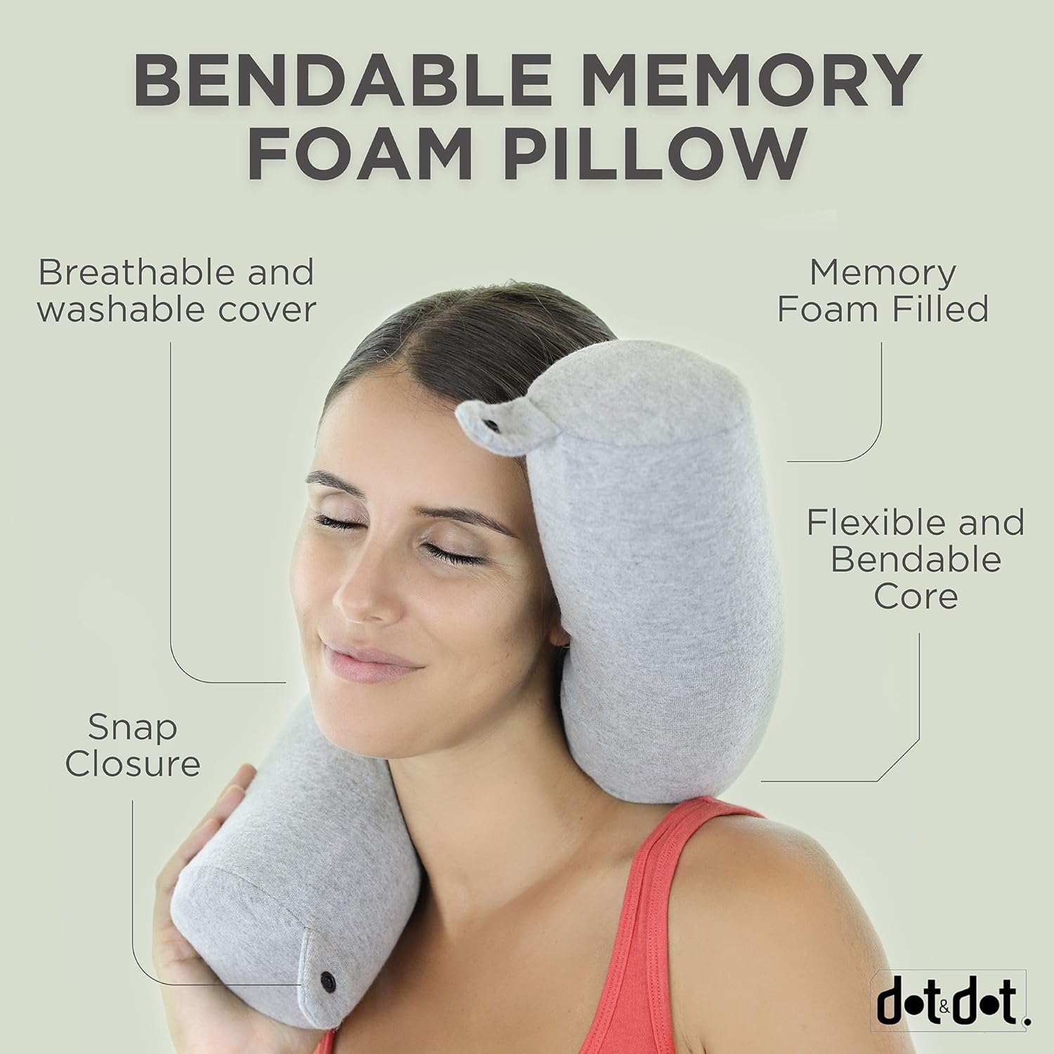 Dot&Dot 3-in-1 Travel Neck Pillow — Ultimate Comfort for Long Flights best travel pillow for long flights 2026 - Image 6